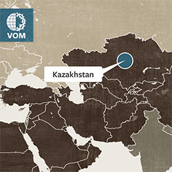 Identifying Kazakhstan on a world map.