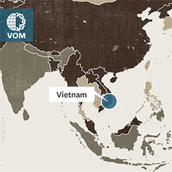 Identifying Vietnam on a world map.